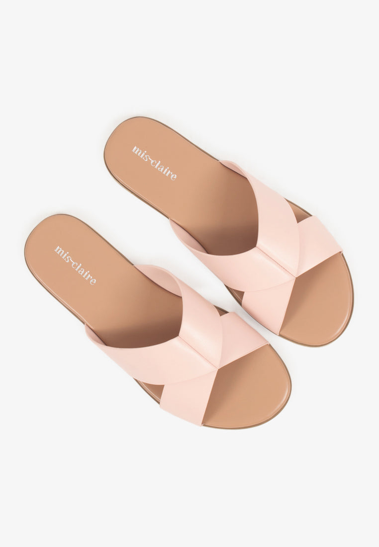 Splendora Plus-size Crossover Sandals - Light Pink