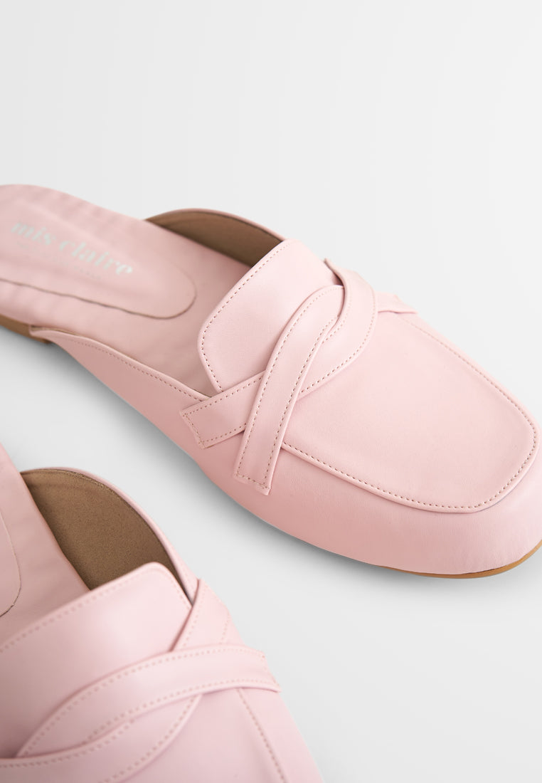 Sylvia Cute Slip On Loafers - Light Pink