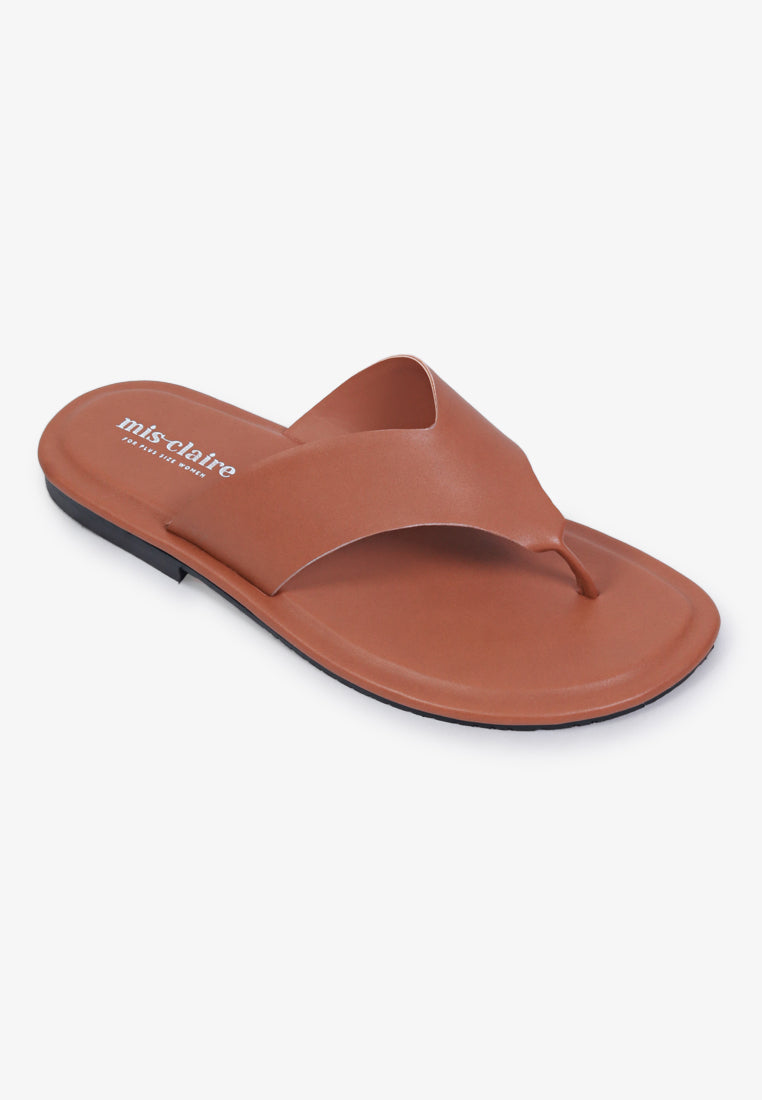 Tillie Flat Thong Sandals - Brown