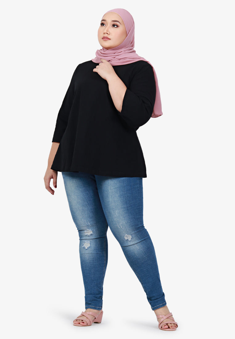 Tranquil Linen Simple Top - Black