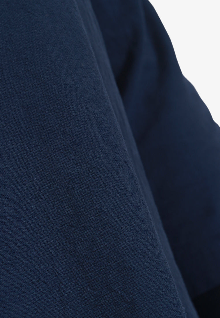 Tranquil Linen Simple Top - Navy Blue