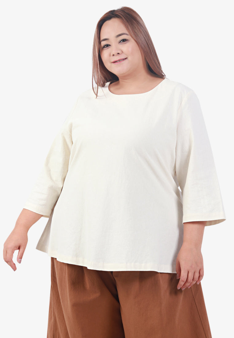 Tranquil Linen Simple Top - Off White