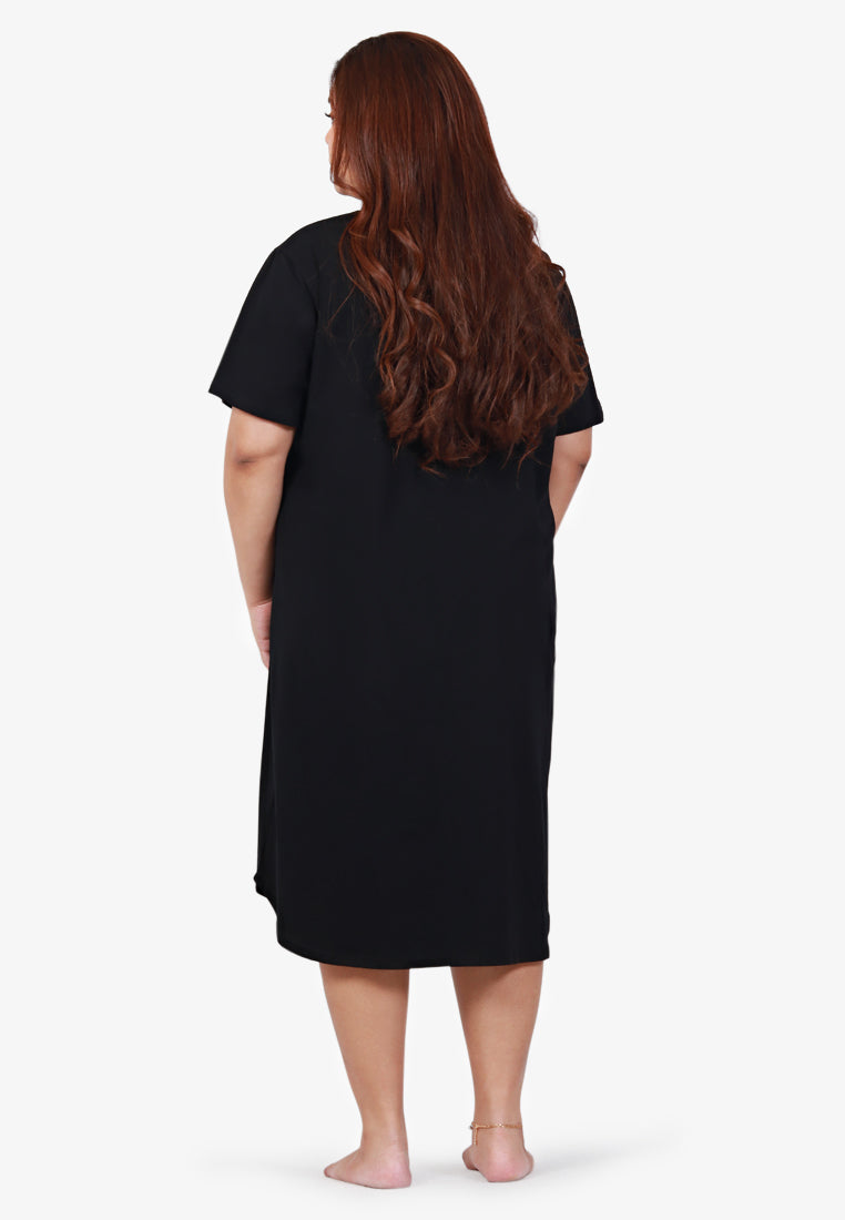 Ursula Cotton Jersey Sleep Dress - Black