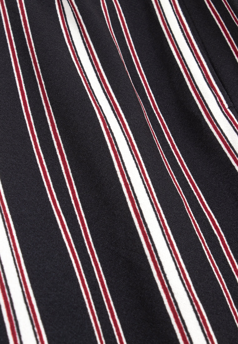 Vianna Vertical Stripes Palazzo Pants - White Stripes