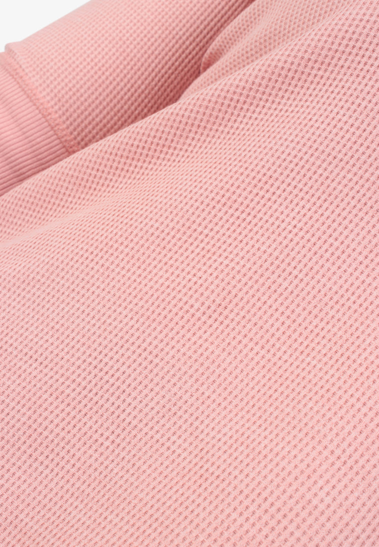 Waffy Short Sleeve Waffle Top - Pink