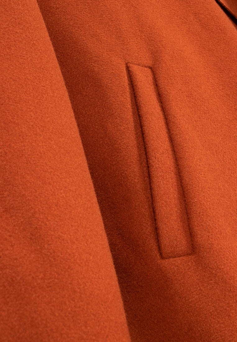 Waldorf Long Wrap Coat - Sunset Brown
