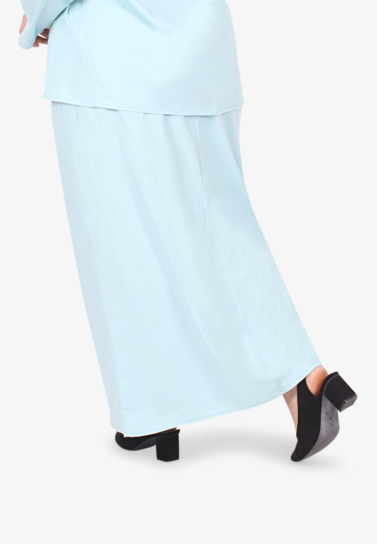 Wau Pokoks Collection Linen Long Skirt - Light Blue