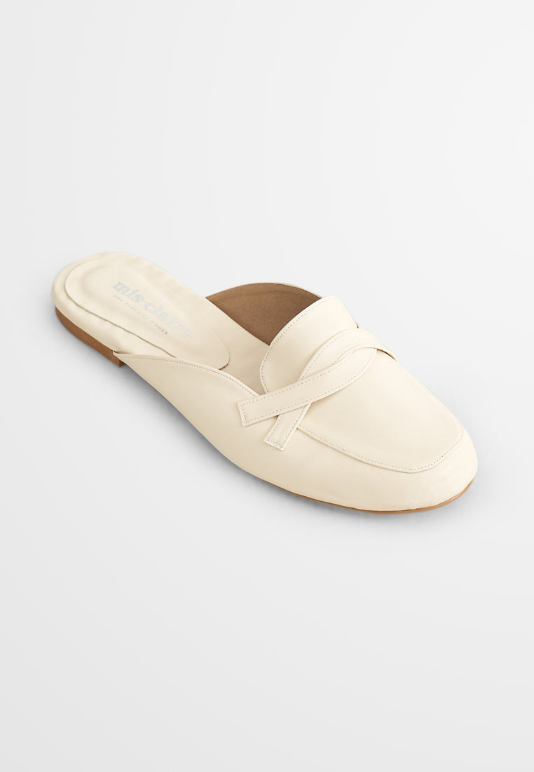 Sylvia Cute Slip On Loafers - Off White